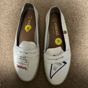 Verbenas White Leather Loafers for Women